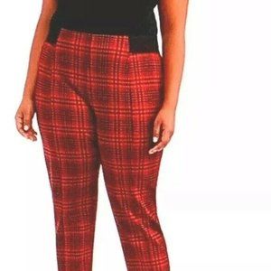 Terra & Sky Red & Black Plaid Stretch Ponte